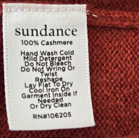 Sundance  Zadie 100% Cashmere Sweater V Neck Burnet Orange Color Size XL - Picture 13 of 14